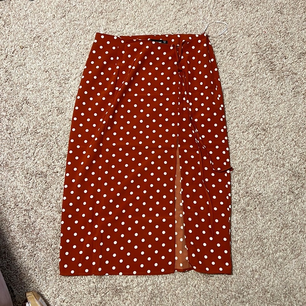 Polka dot orange skirt